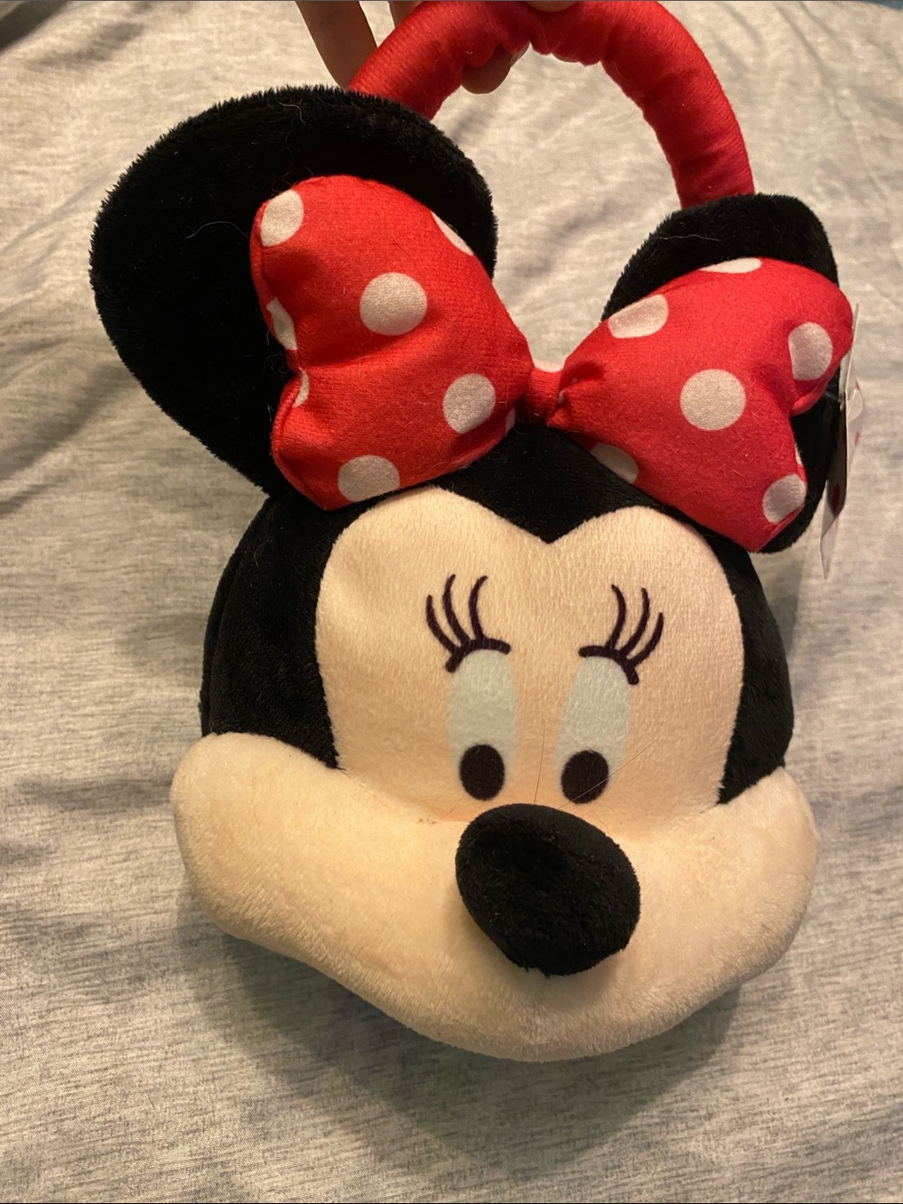 Disney Minnie Mouse Plush Purse w/ Pink Bow & Strap NWT